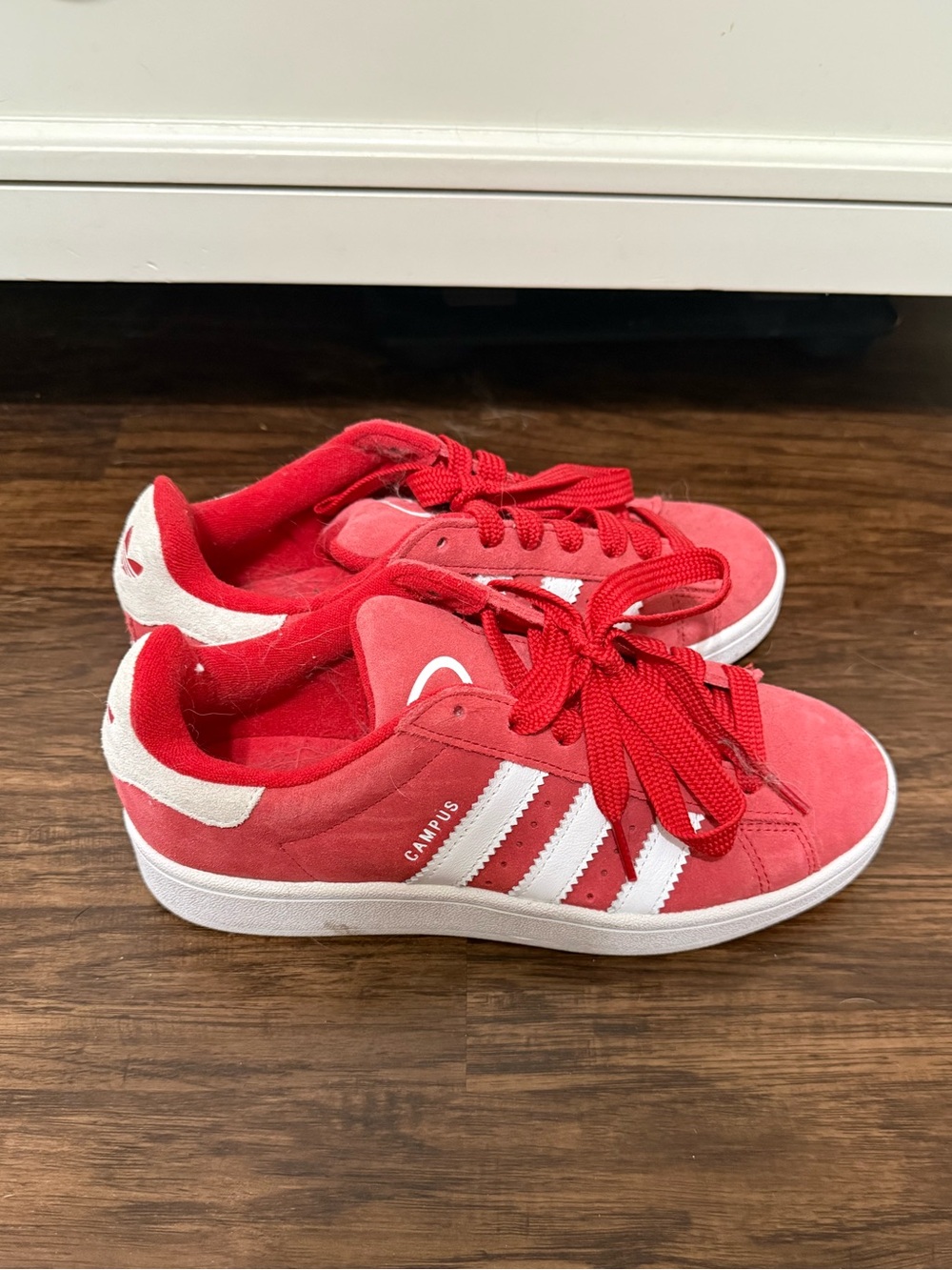 adidas Campus Women's Red and White Sneakers